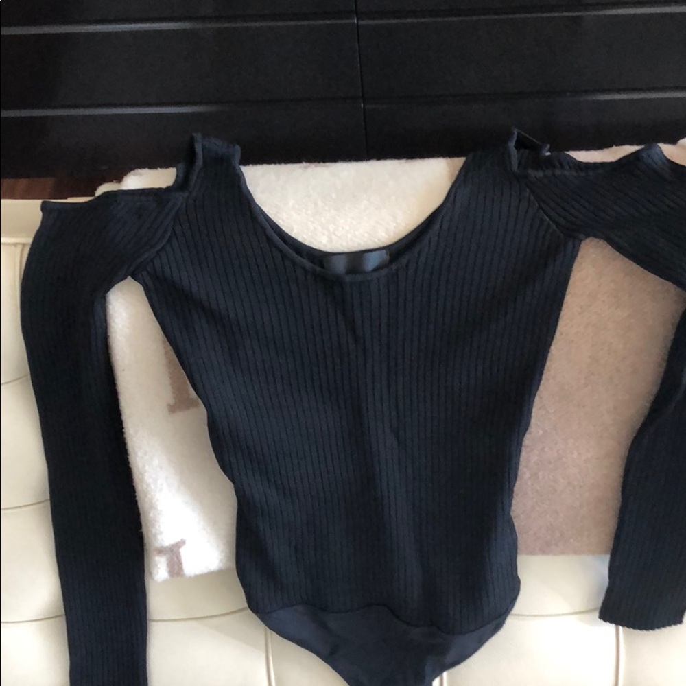 Knit bodysuit, thong